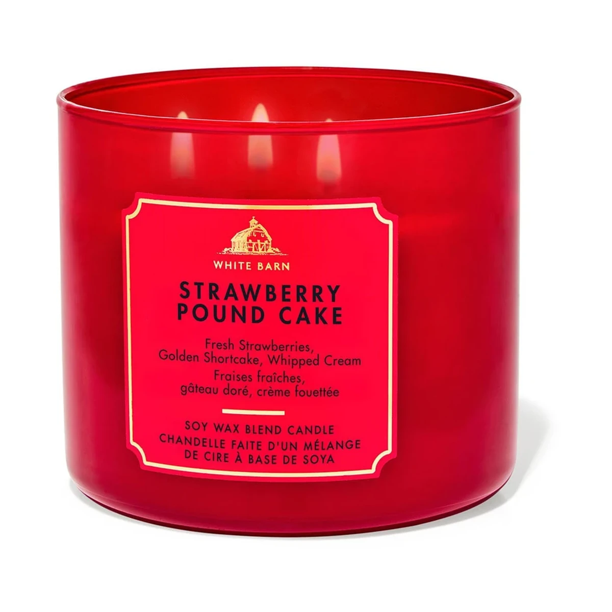 Bath & Body Works Strawberry Pound Cake 3-Wick Candle